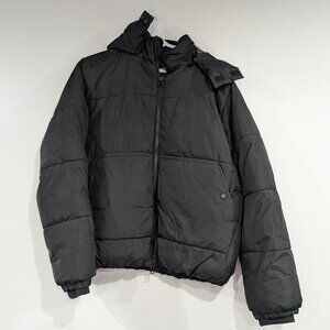 LCKR Foot Locker Hooded Synthetic Fill Puffer Jacket Black Size Small